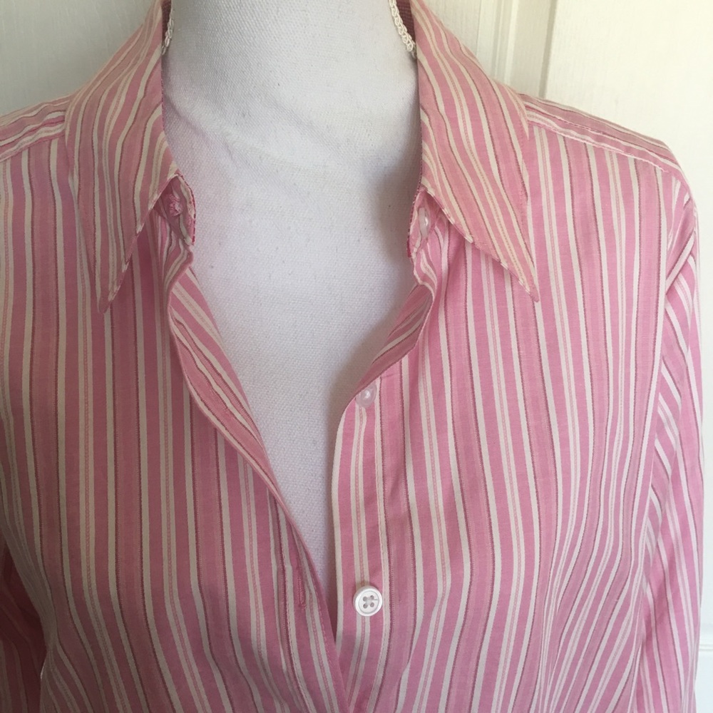 NWOT pink striped blouse by D and Co. Essentials - Picture 8 of 8